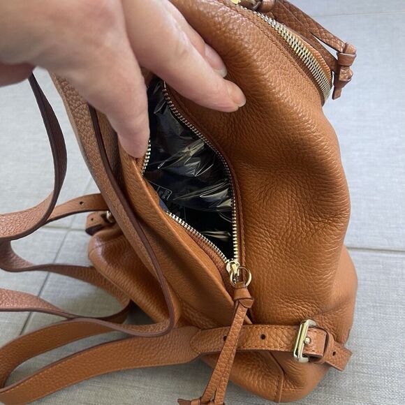 COLE HAAN Delilah Backpack Purse NEW Chestnut Brown Career Leather Lux - Picture 5 of 14